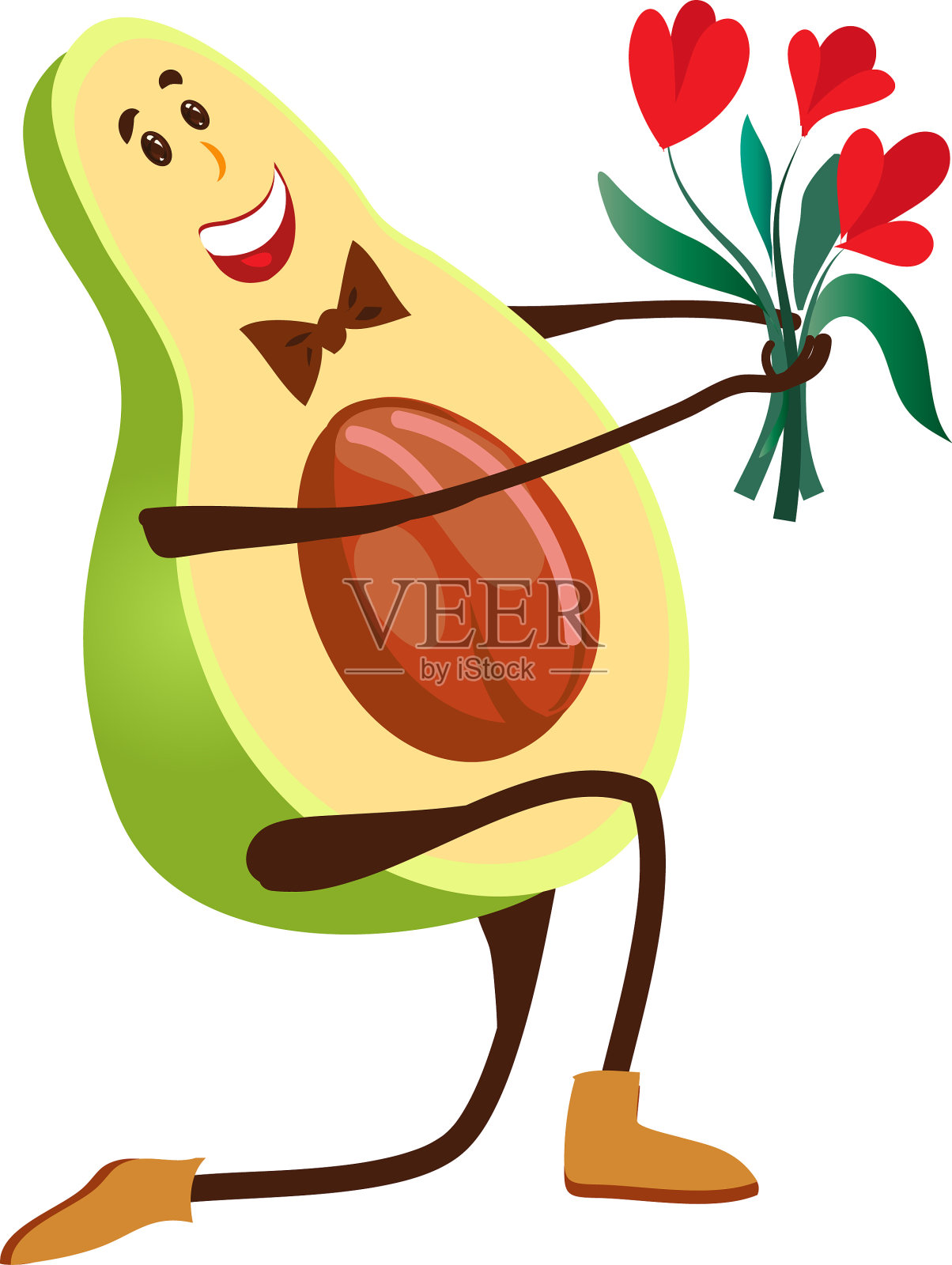 优雅的鳄梨性格给一束花设计元素图片