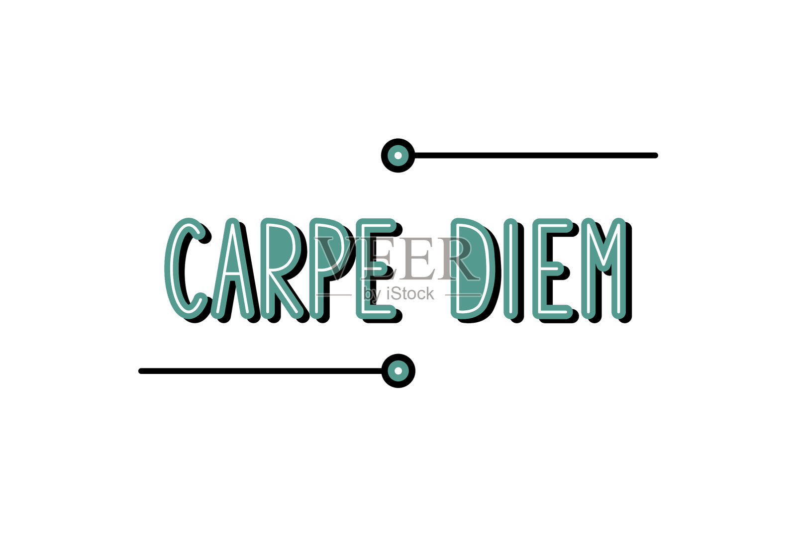 Carpe diem -抓住一天的字母插画图片素材