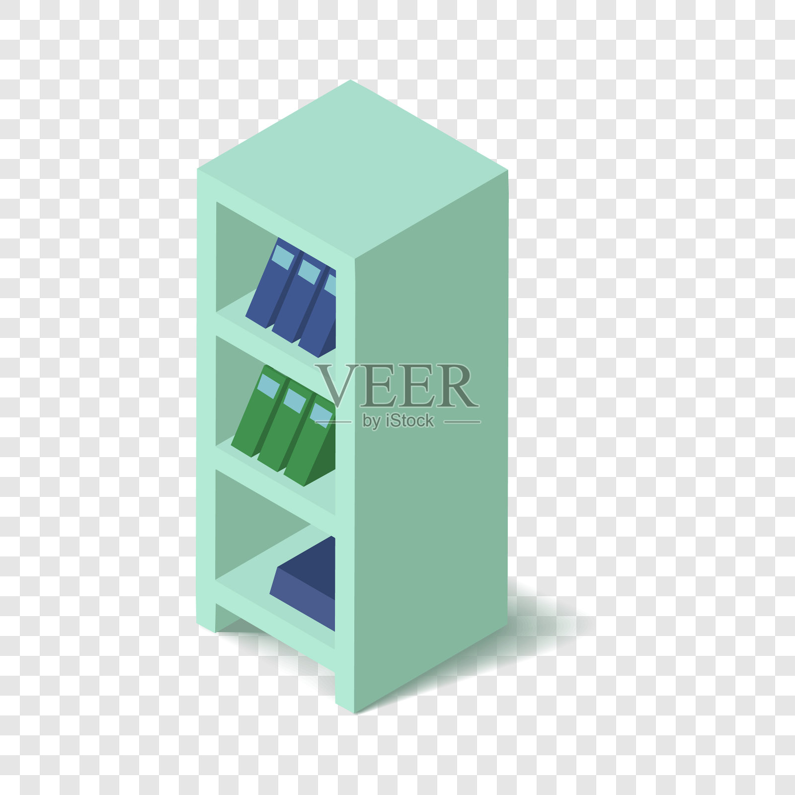 书柜图标等距三维风格插画图片素材