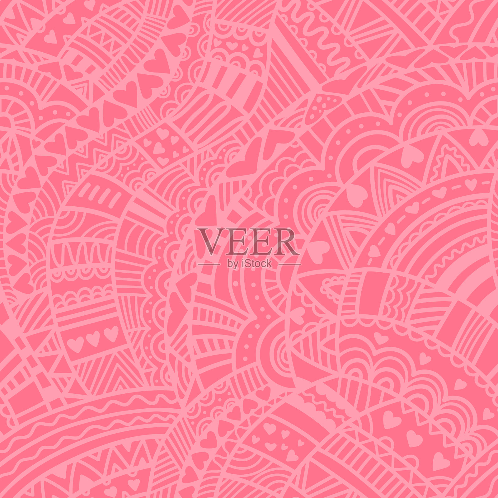 爱无缝波浪形图案几何点缀插画图片素材