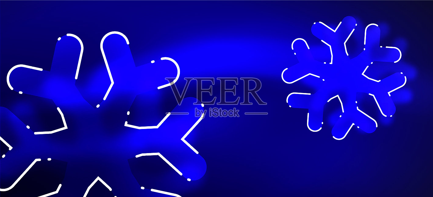 模糊的圣诞雪花抽象背景插画图片素材