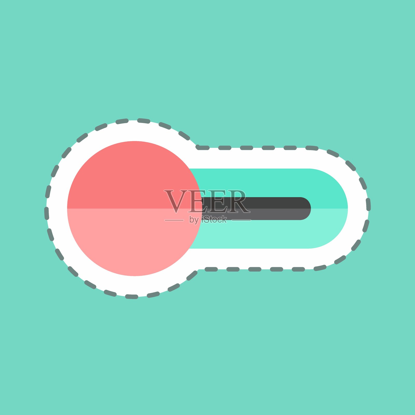 贴纸线切断开关关闭。适合网页界面符号。简单的设计可编辑。设计模板向量。简单的符号说明插画图片素材