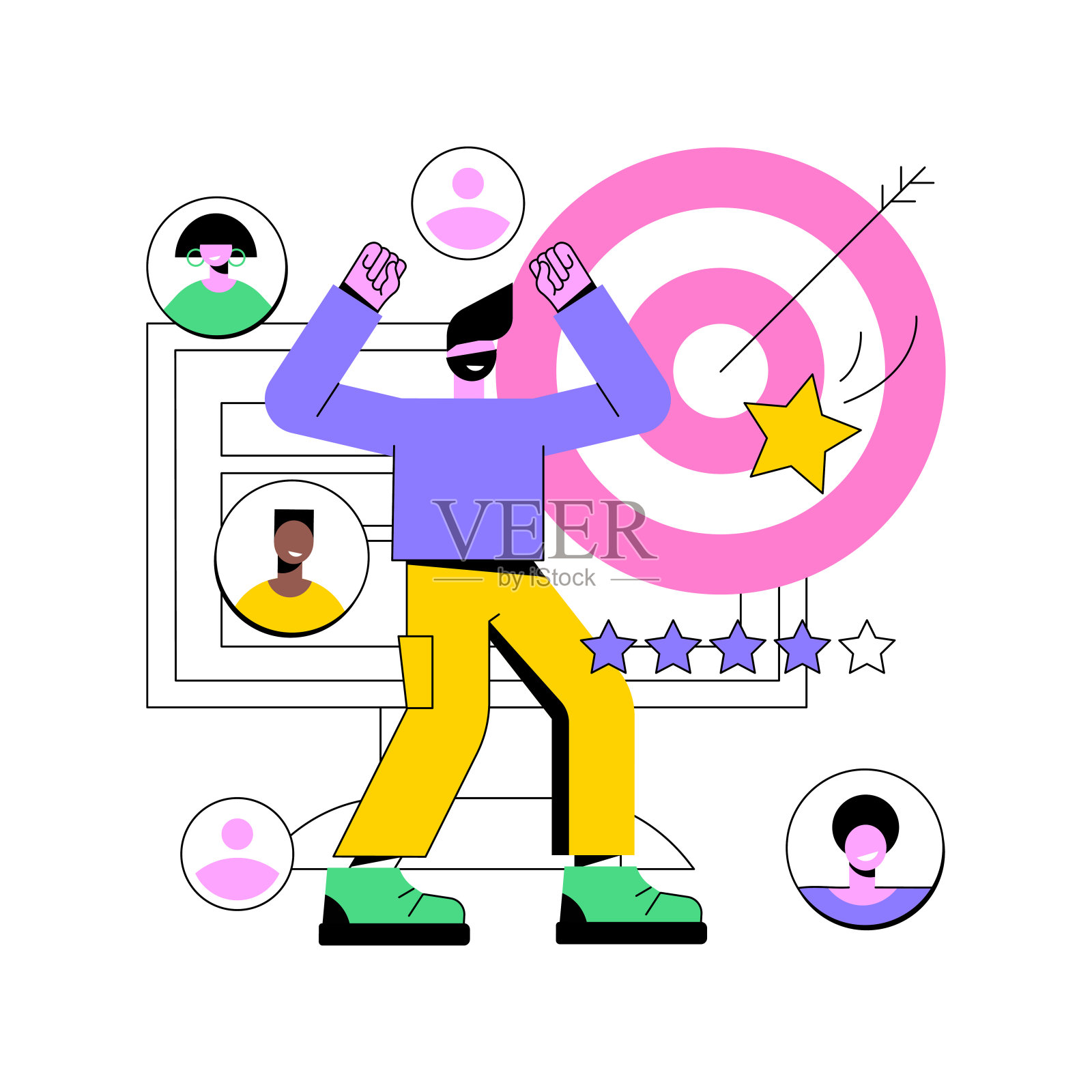 领导得分抽象概念矢量插图。插画图片素材