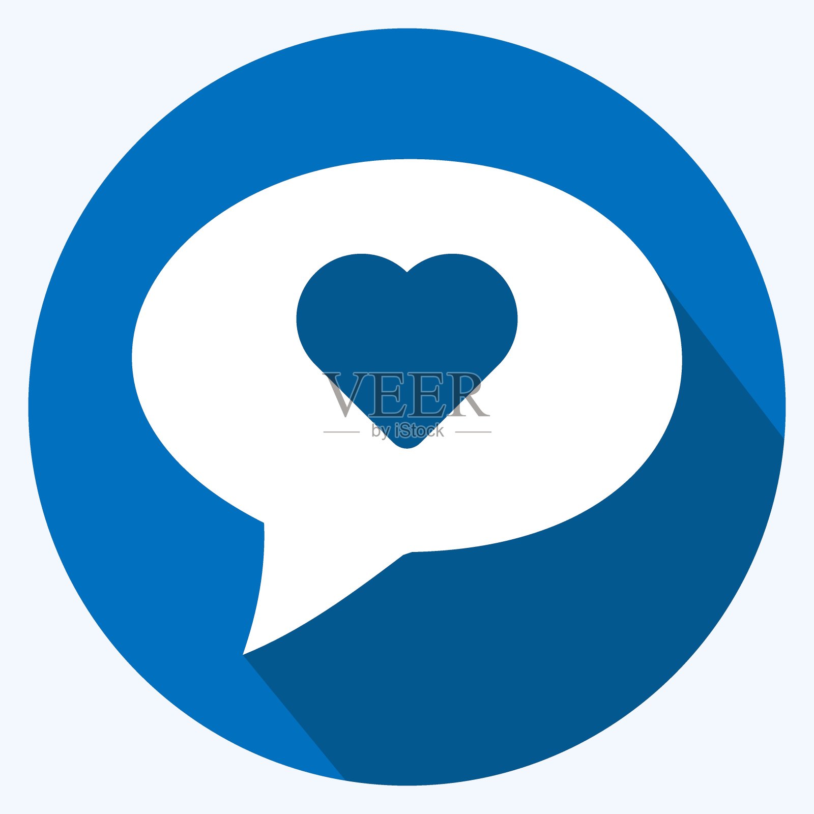 图标聊天泡沫。适合婚礼的象征。长长的阴影风格。简单的设计可编辑。设计模板向量。简单的符号说明插画图片素材