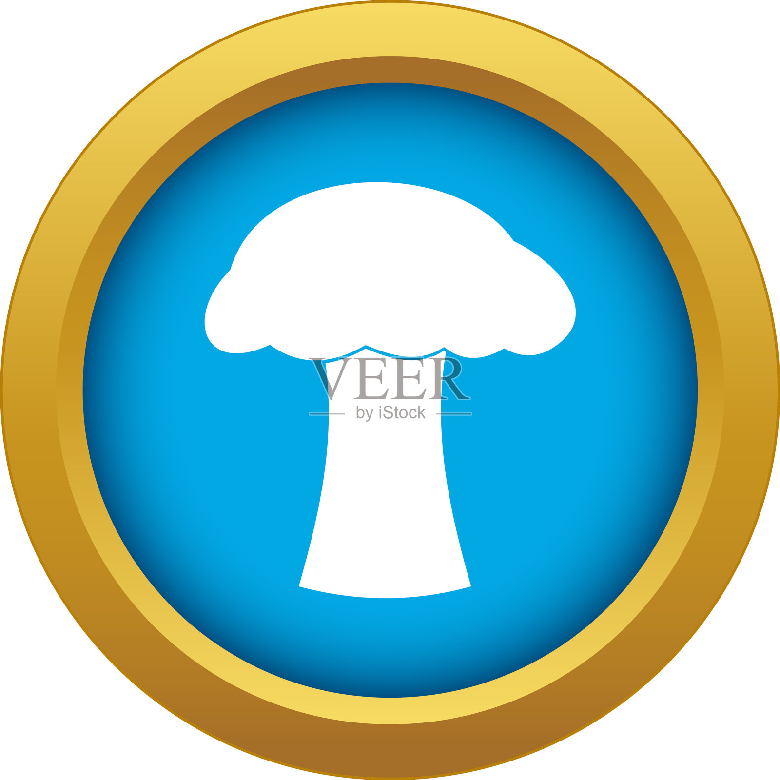 蘑菇图标蓝色孤立插画图片素材