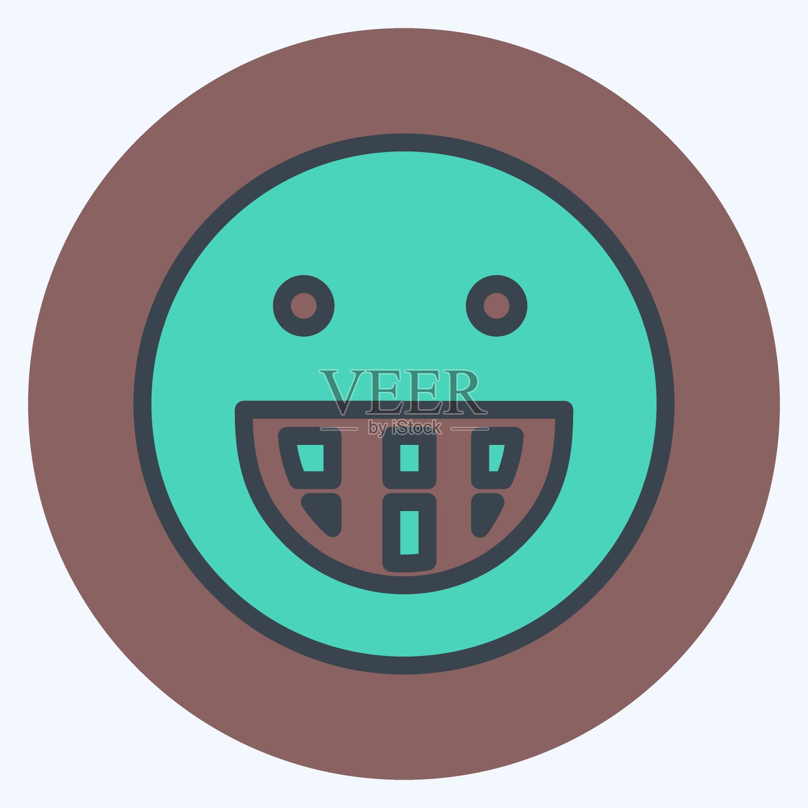 图标表情符号大咧嘴笑。适用于表情符号。颜色风格交配。简单的设计可编辑。设计模板向量。简单的符号说明插画图片素材