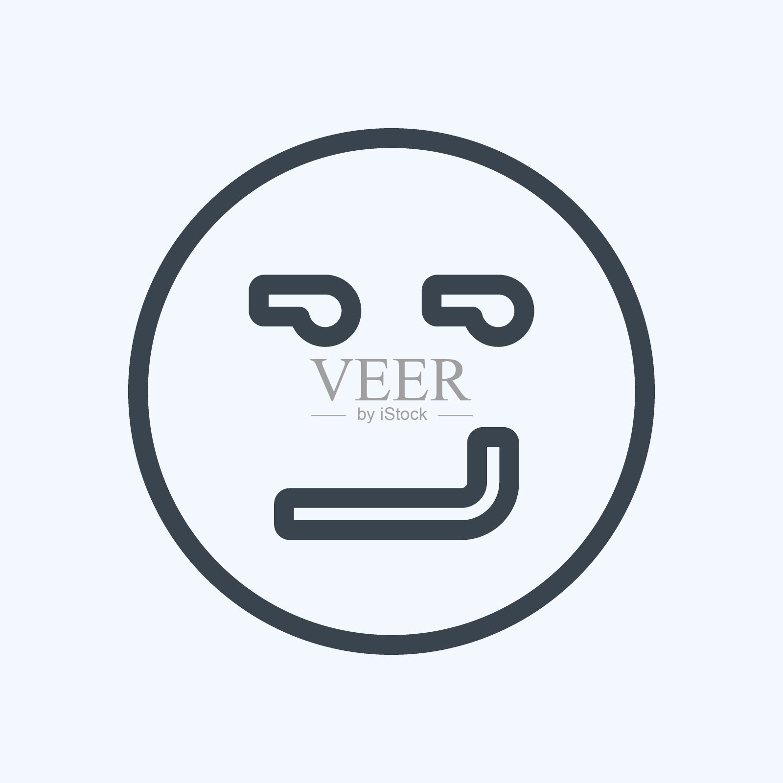 图标表情符号傻笑。适用于表情符号。行风格。简单的设计可编辑。设计模板向量。简单的符号说明插画图片素材