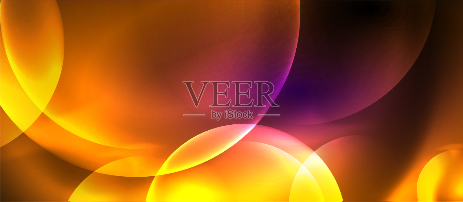 闪亮的霓虹灯颜色与圆形抽象插画图片素材