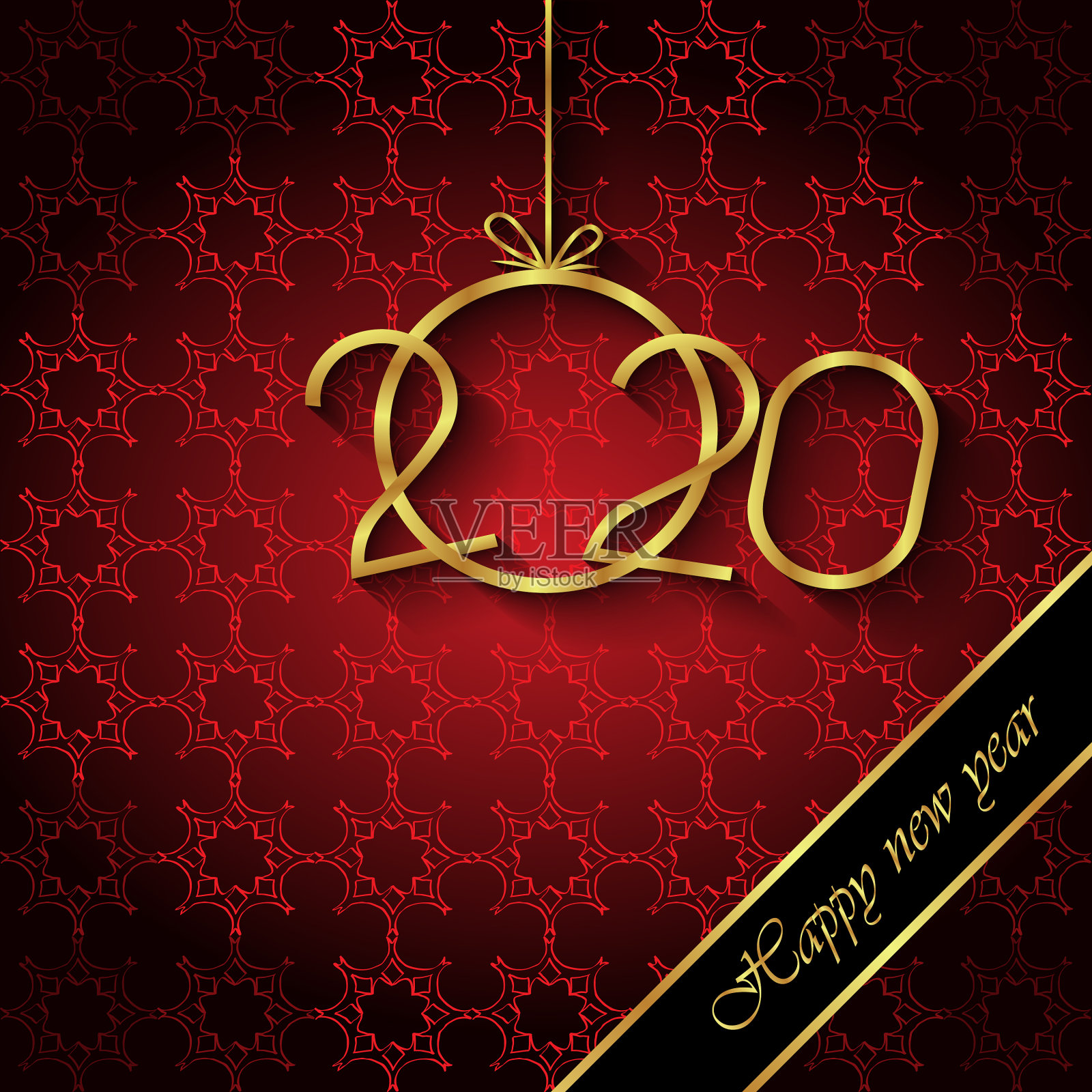 2020年新年快乐背景插画图片素材