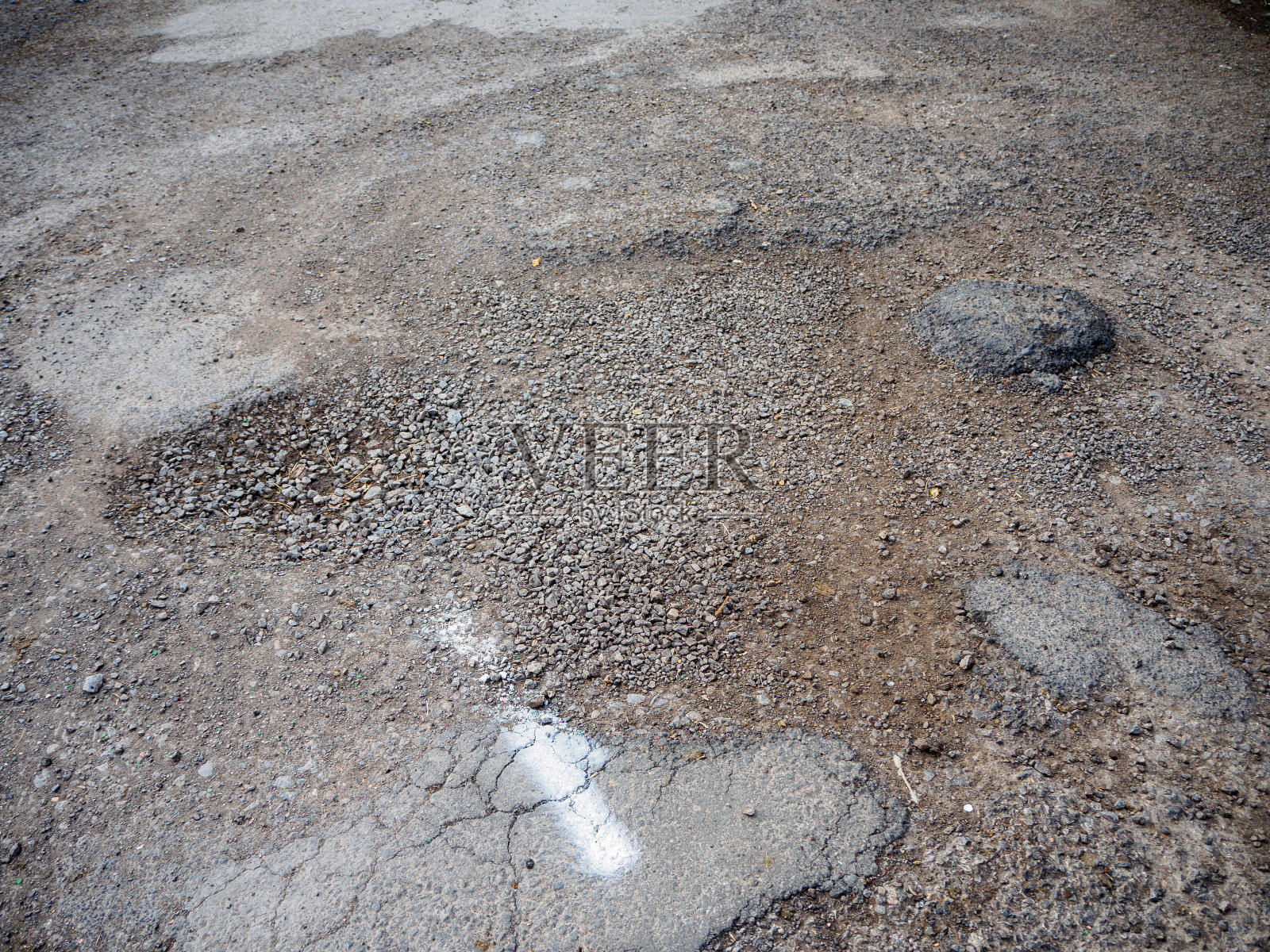 英国道路坑坑洼洼，是汽车损坏、事故和保险索赔的主要问题照片摄影图片