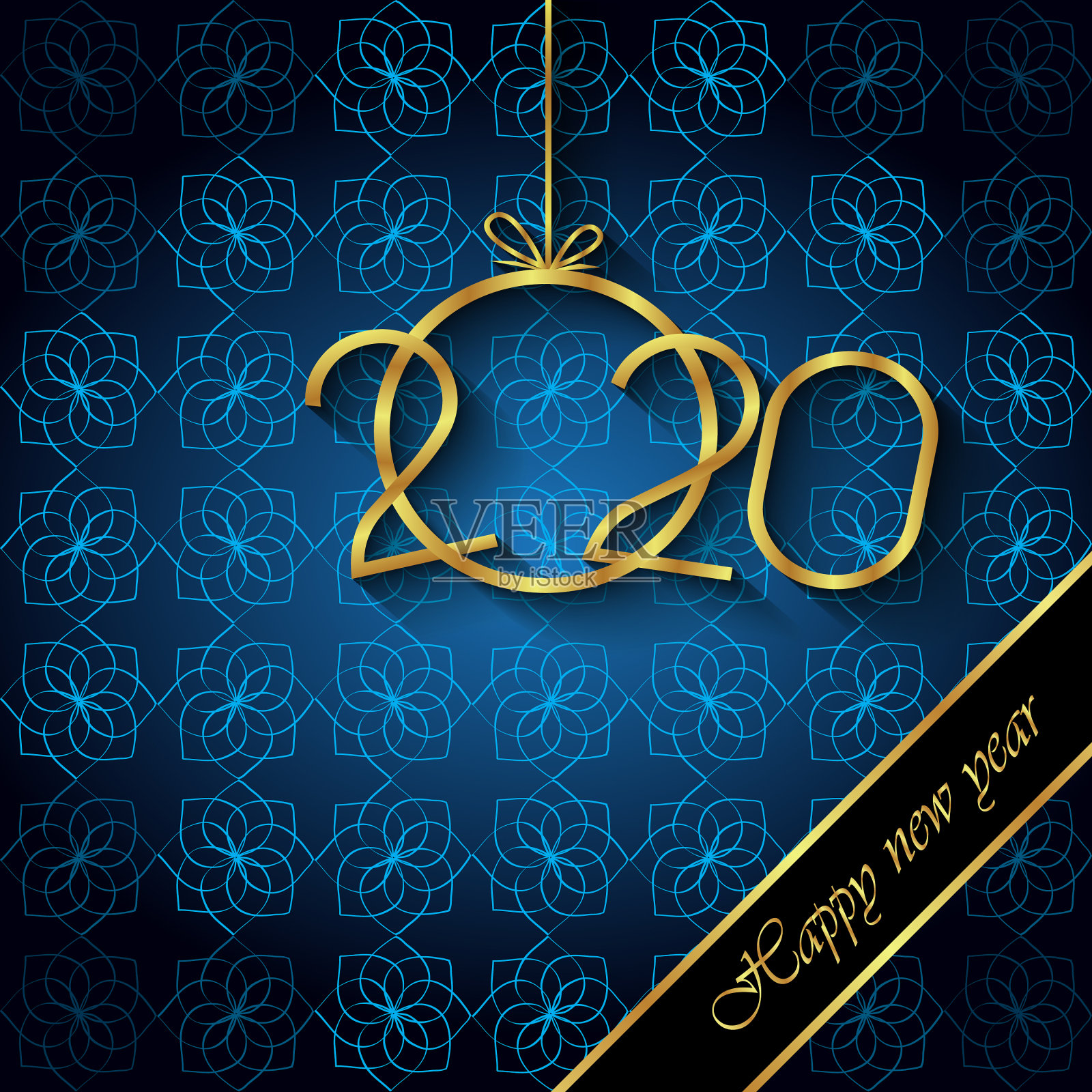 2020年新年快乐背景插画图片素材