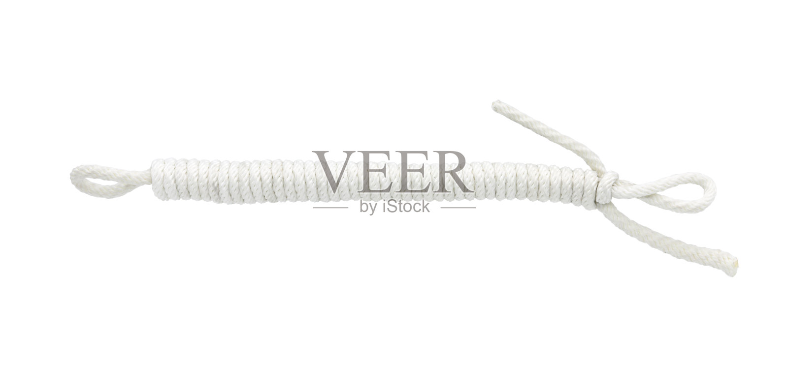 白色扭曲绳孤立在白色背景照片摄影图片