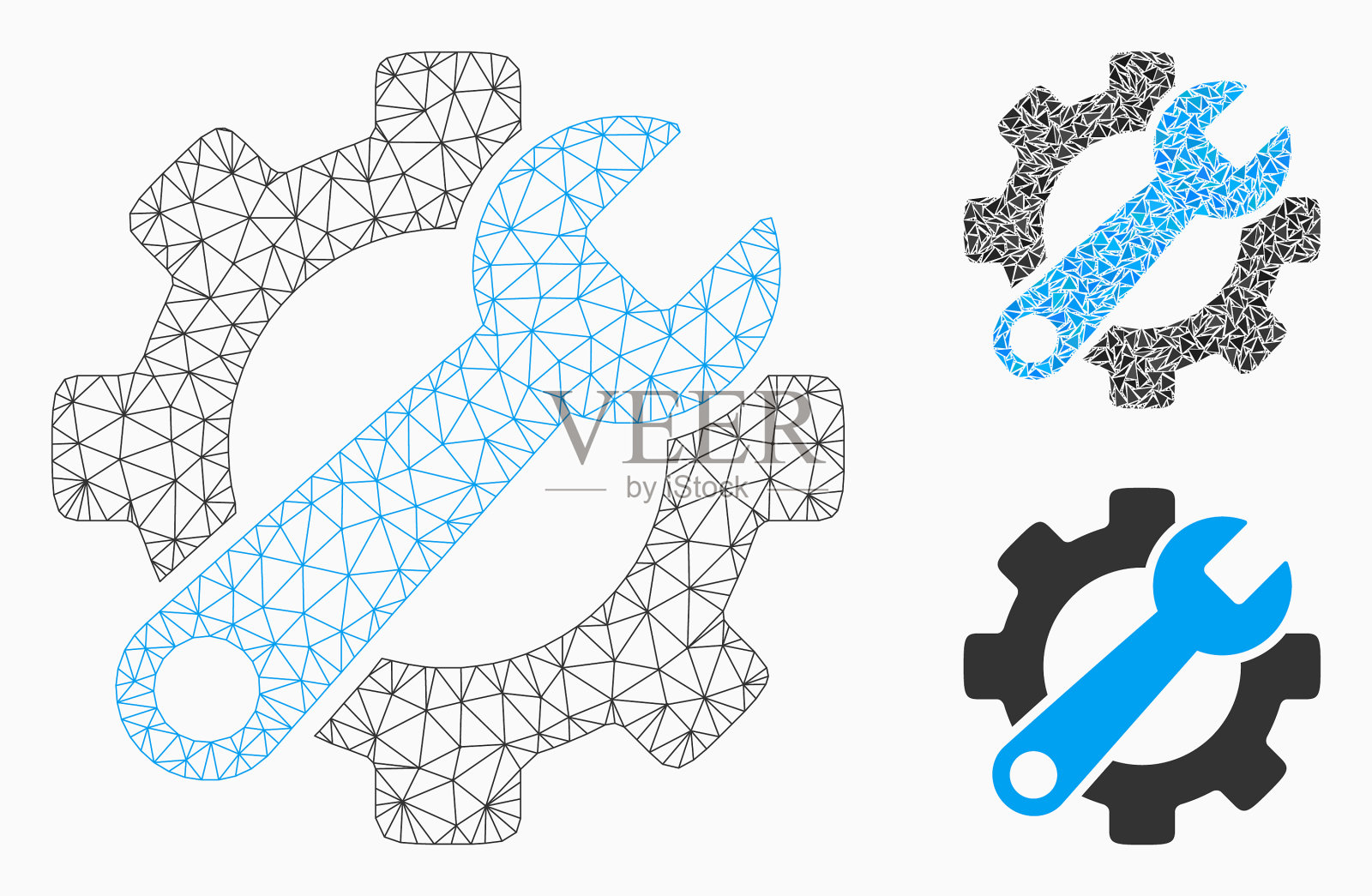 服务工具网丝架模型和插画图片素材