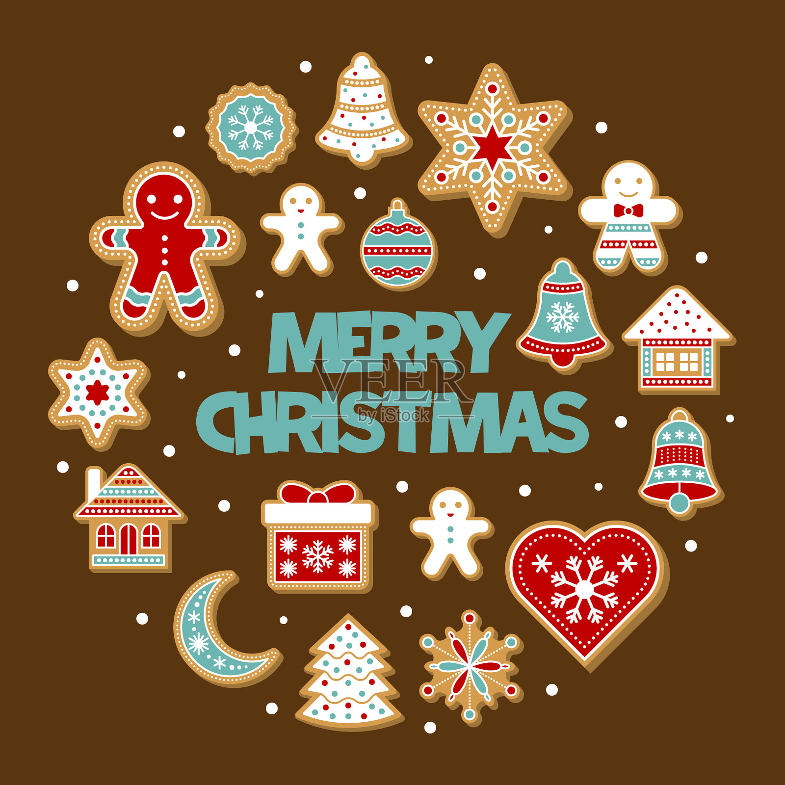 姜饼饼干排列成这样的形状以供使用插画图片素材