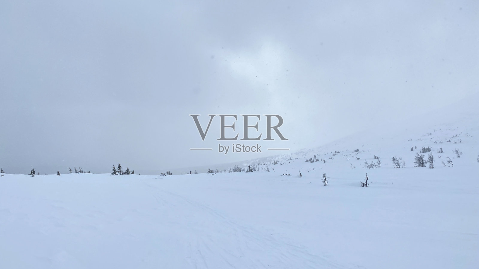 严酷的北方自然。白雪覆盖的山丘、田野和山脉。神奇的冬季景观。照片摄影图片