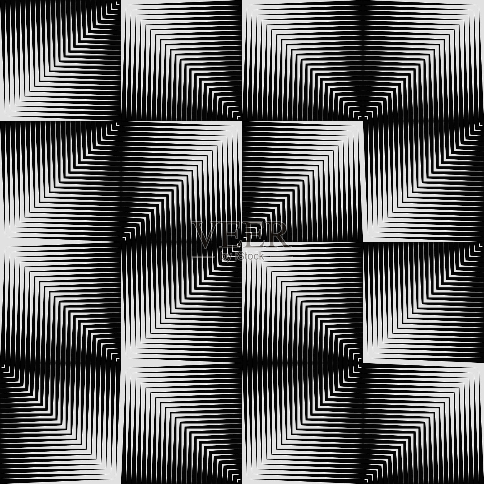 受野兽派风格启发的单色矢量图形与数字过渡效果插画图片素材