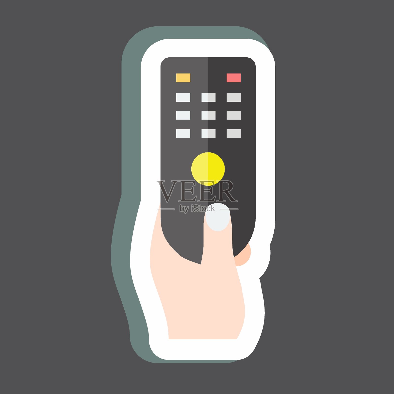 贴纸远程。适用于手部动作符号。简单的设计可编辑。设计模板向量。简单的符号说明插画图片素材