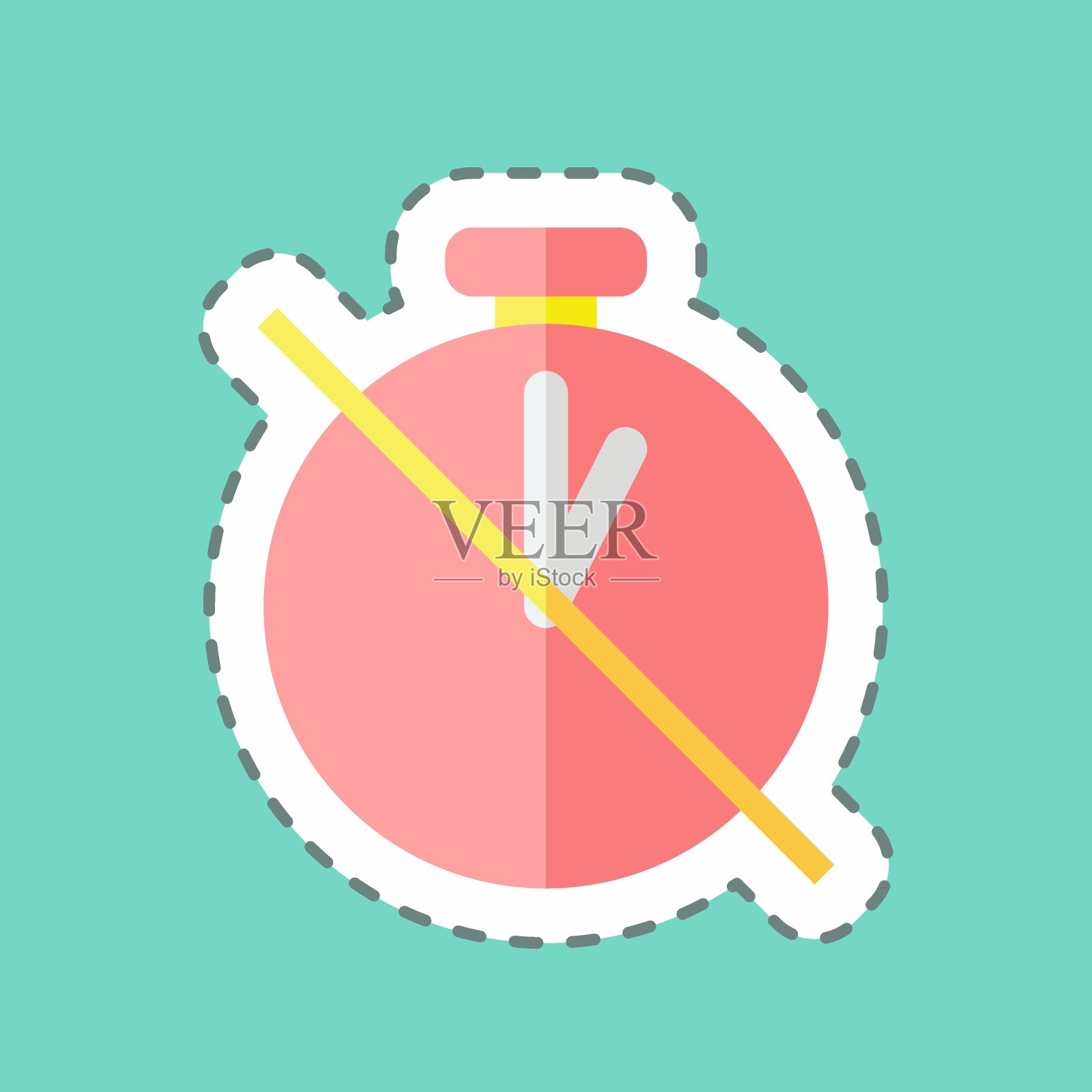 贴纸线切断计时器关闭。适用于照片编辑符号。简单的设计可编辑。设计模板向量。简单的符号说明插画图片素材