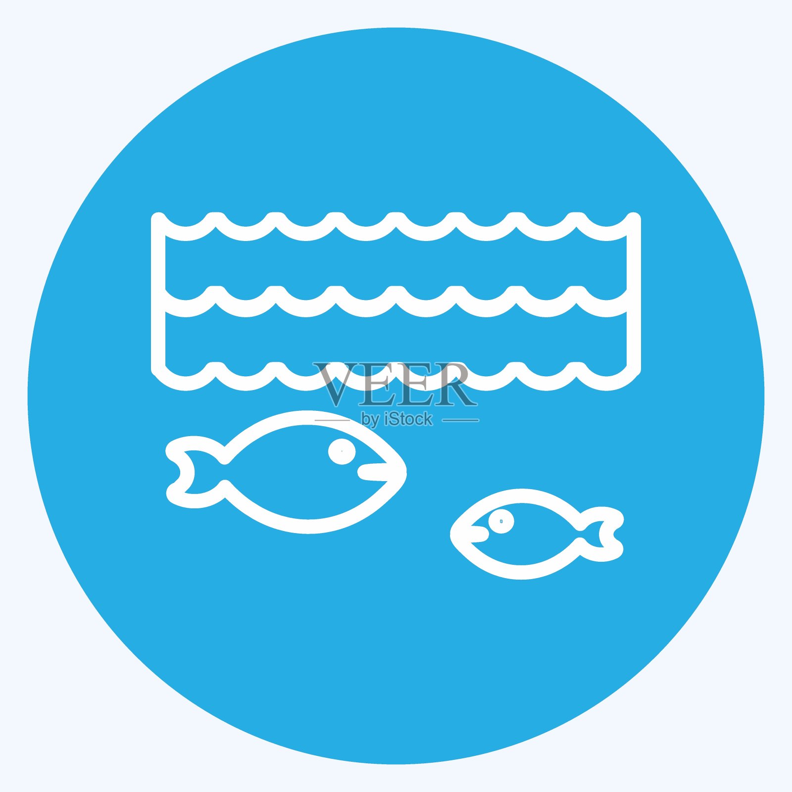 图标水下生活。适合社区象征。蓝眼睛的风格。简单的设计可编辑。设计模板向量。简单的符号说明插画图片素材