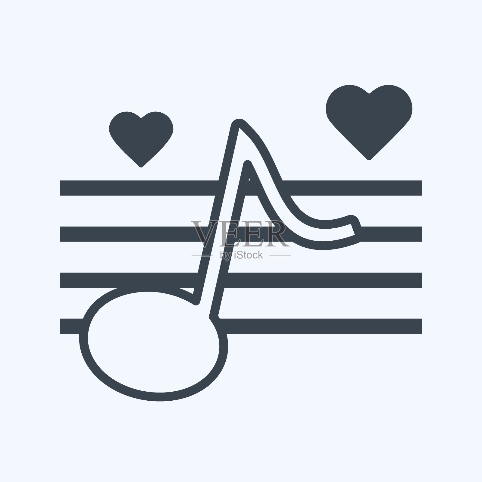 图标的婚礼音乐。适合婚礼的象征。字形风格。简单的设计可编辑。设计模板向量。简单的符号说明插画图片素材