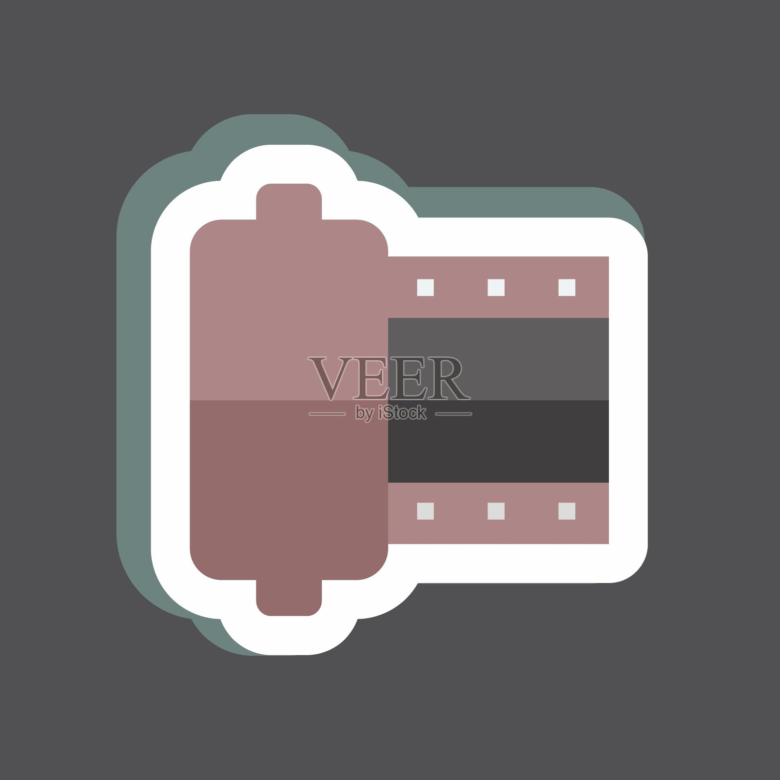 贴纸相机。适用于照片编辑符号。简单的设计可编辑。设计模板向量。简单的符号说明插画图片素材