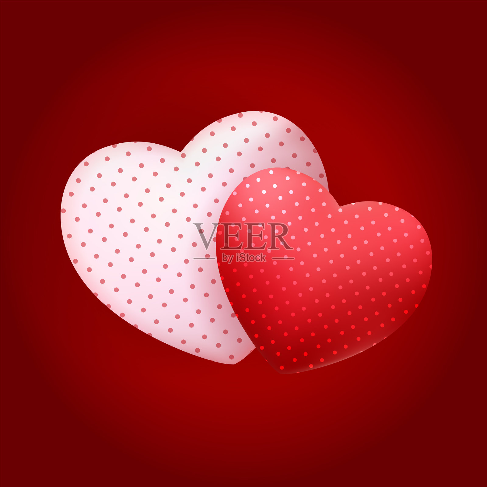 快乐的情人节卡片与心插画图片素材