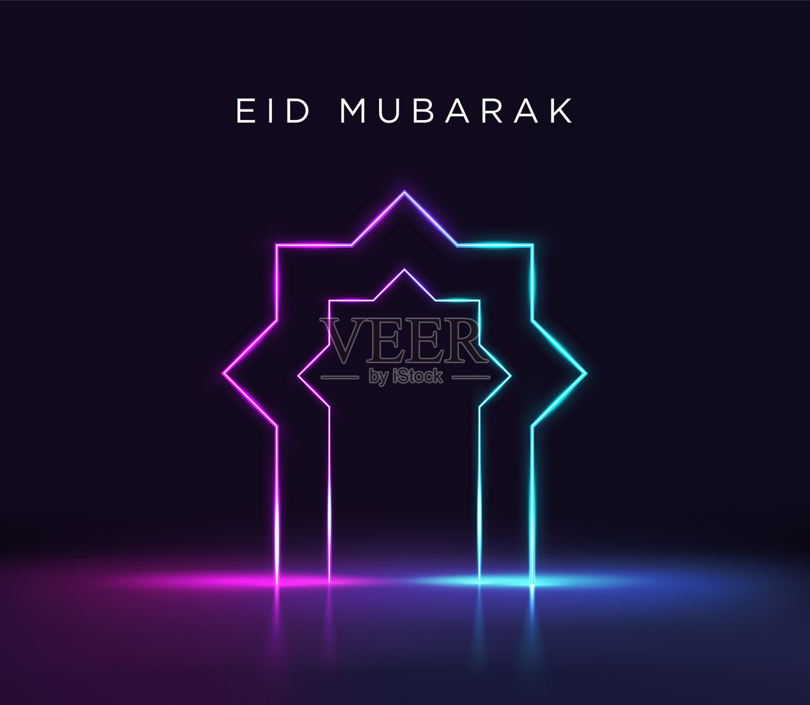 开斋节穆巴拉克伊斯兰贺卡在阿拉伯书法向量。开斋节和古尔邦节书法向量。开斋节快乐矢量插图。伊斯兰艺术中的开斋节，开斋节的书法。设计模板素材