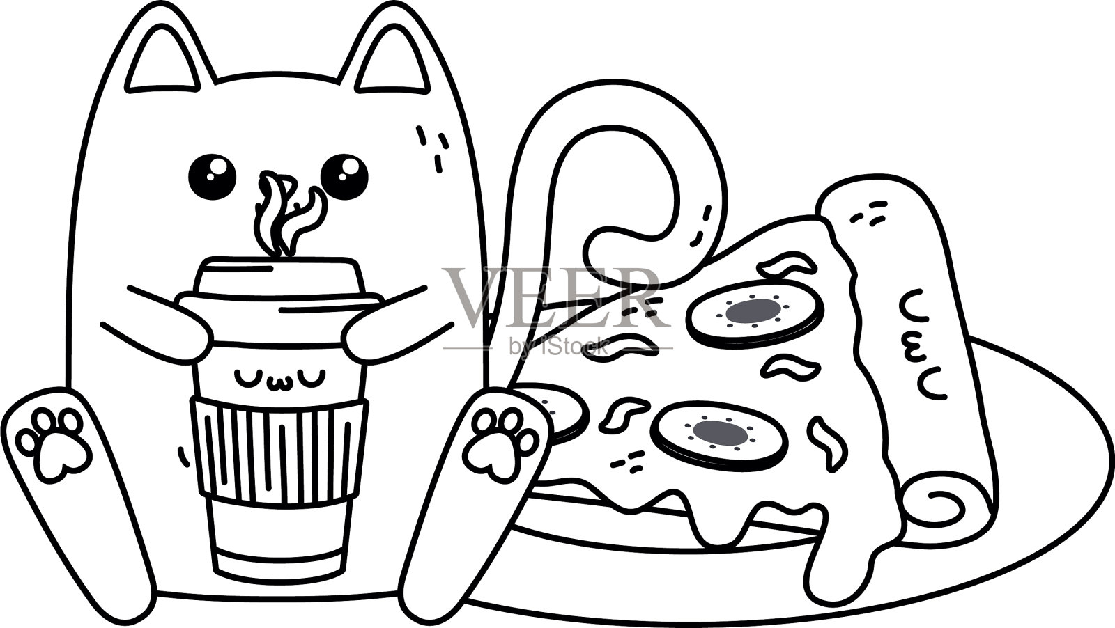 孤立卡哇伊卡通设计设计元素图片