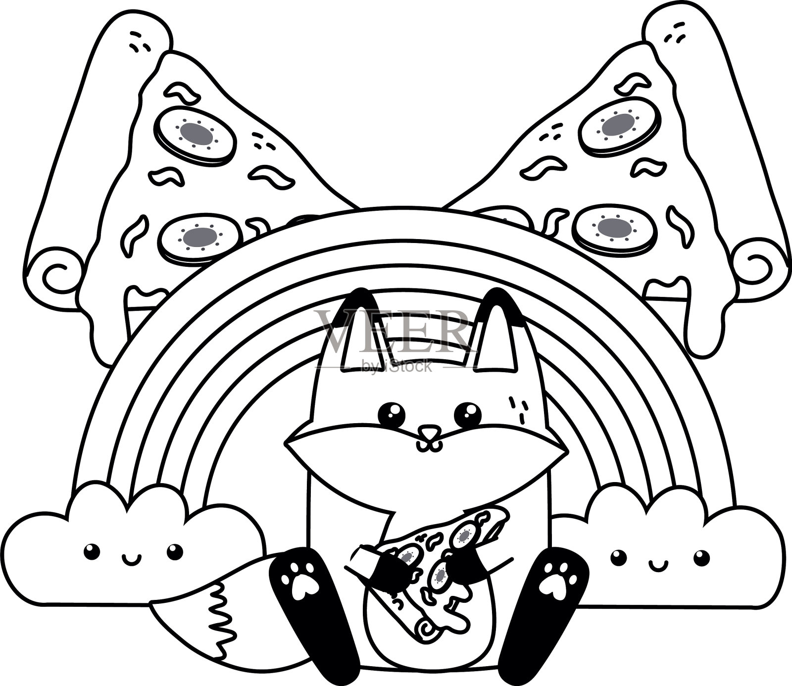 可爱的狐狸卡通设计设计元素图片