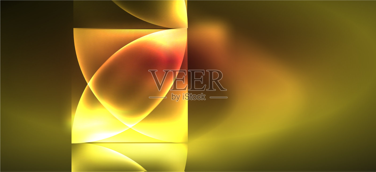 动态线条和形状的玻璃霓虹灯发光插画图片素材