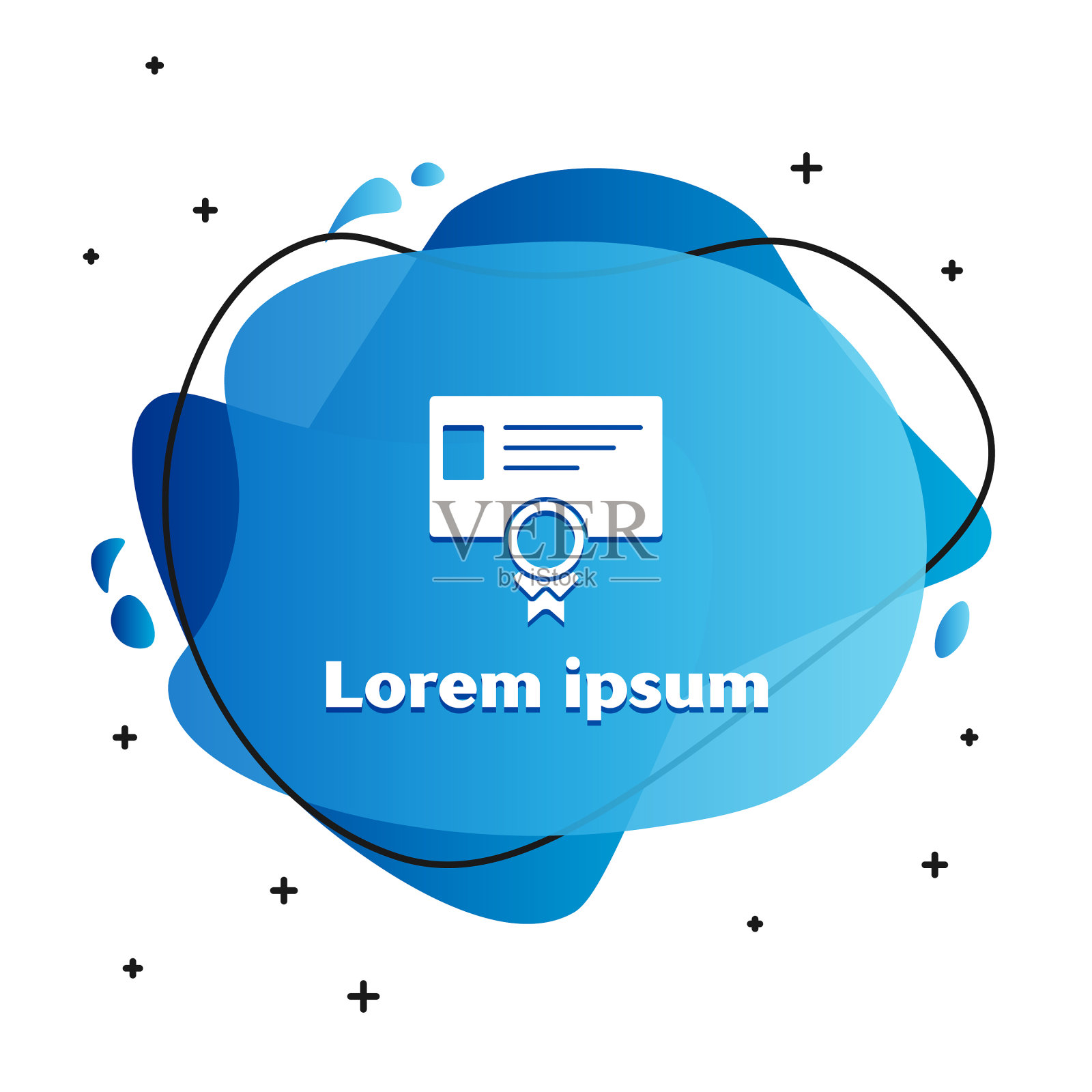 白色证书模板图标隔离白色插画图片素材