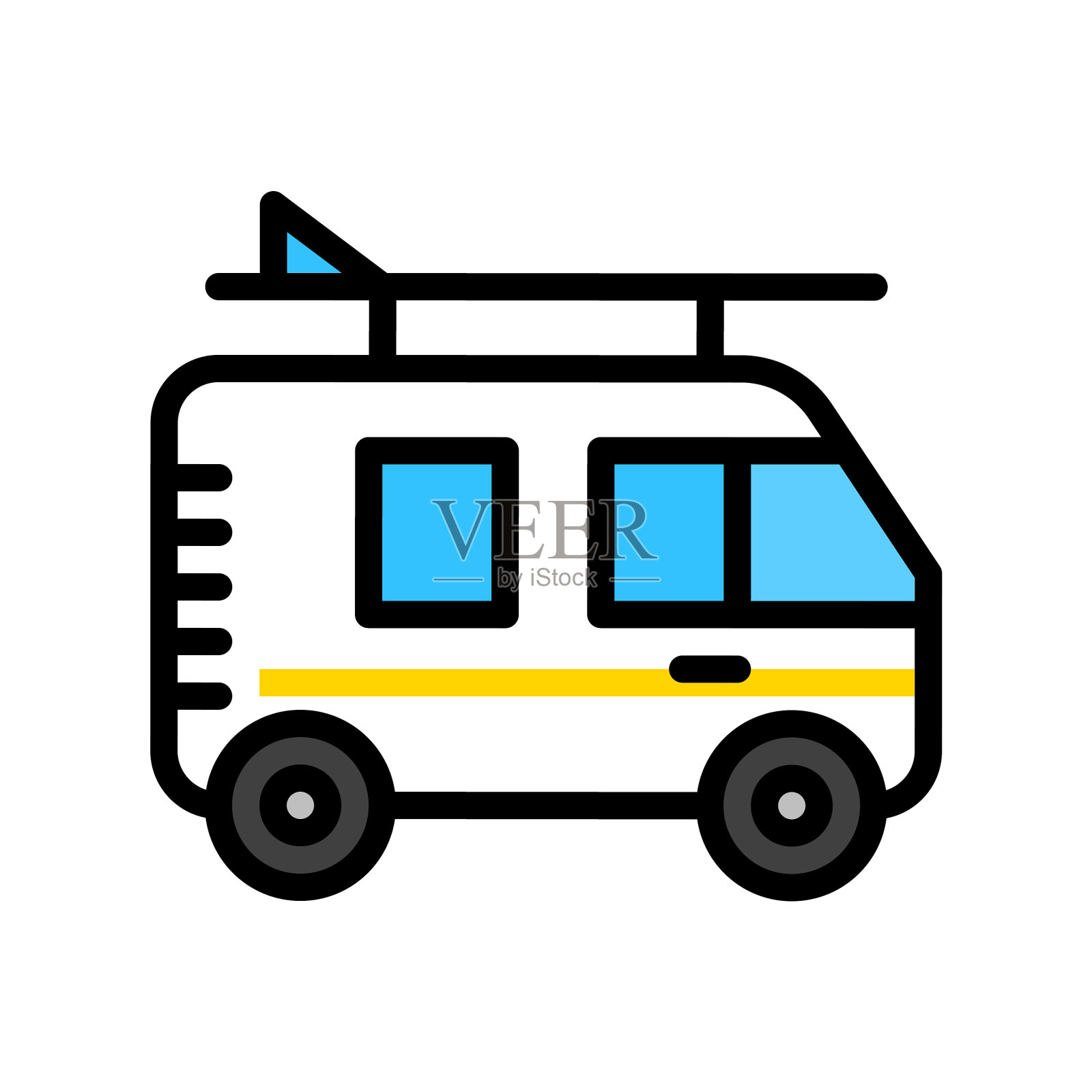 运输货车图标可编辑平面设计图标素材