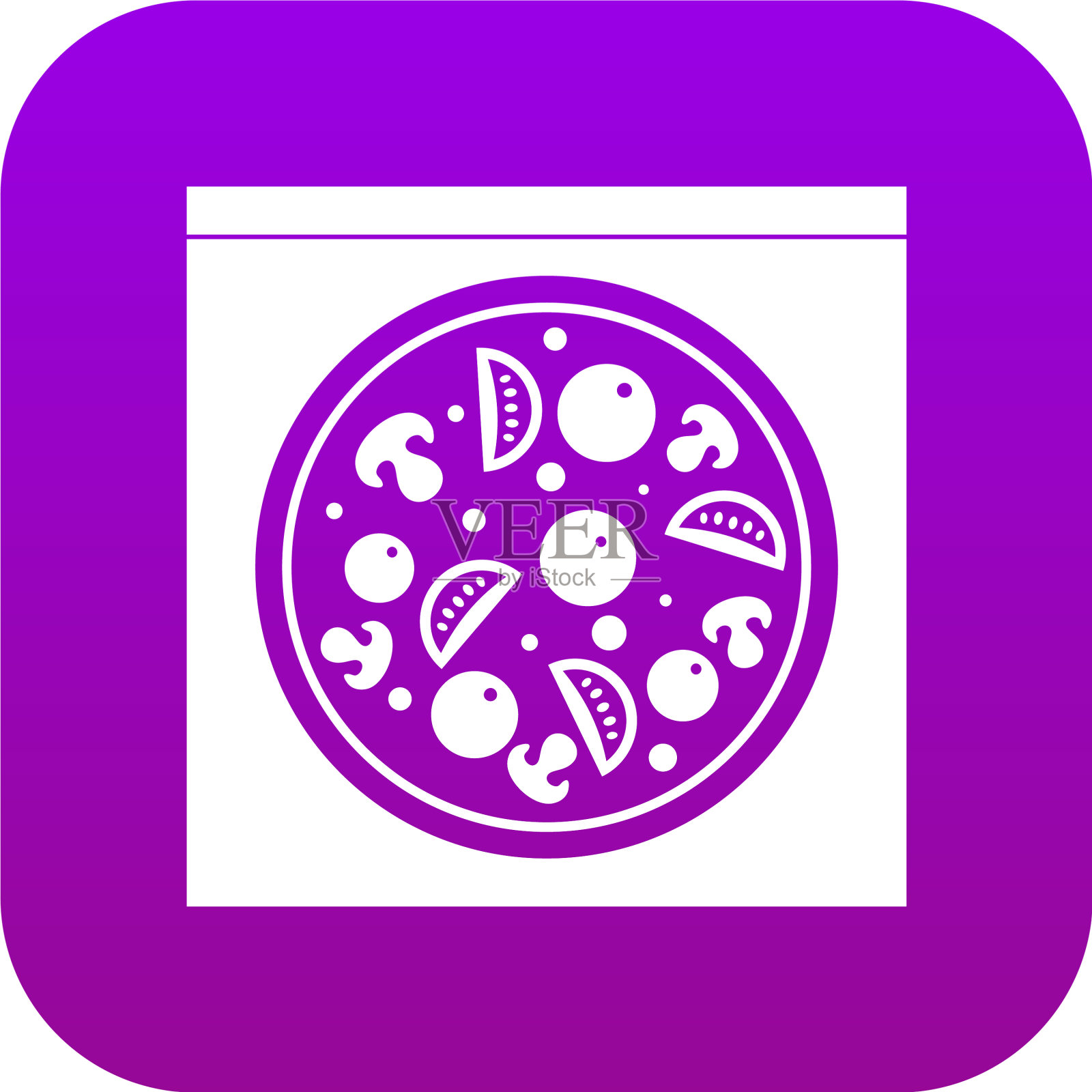 意大利腊肠，蘑菇，番茄图标插画图片素材