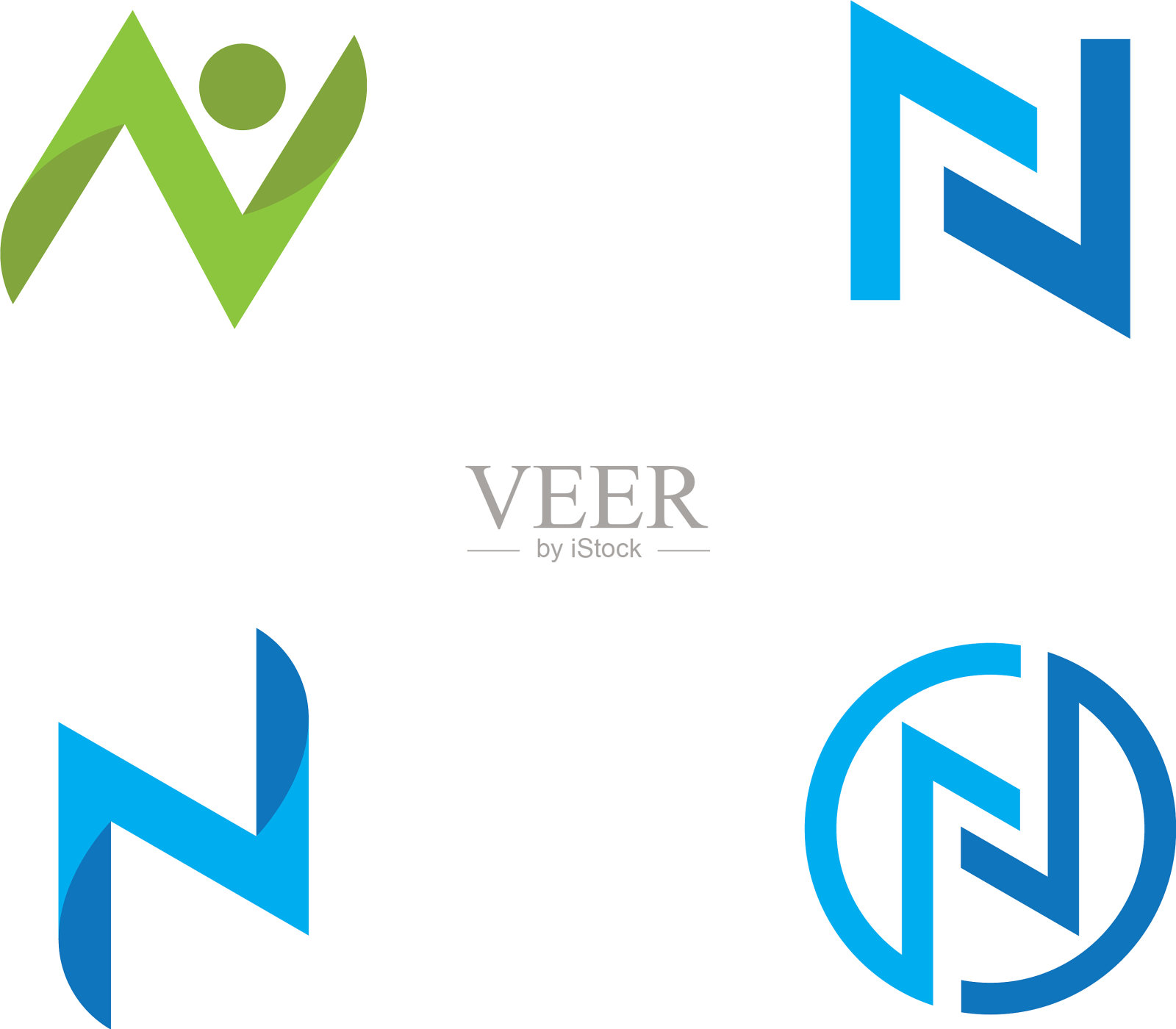 N字母标志业务插画图片素材