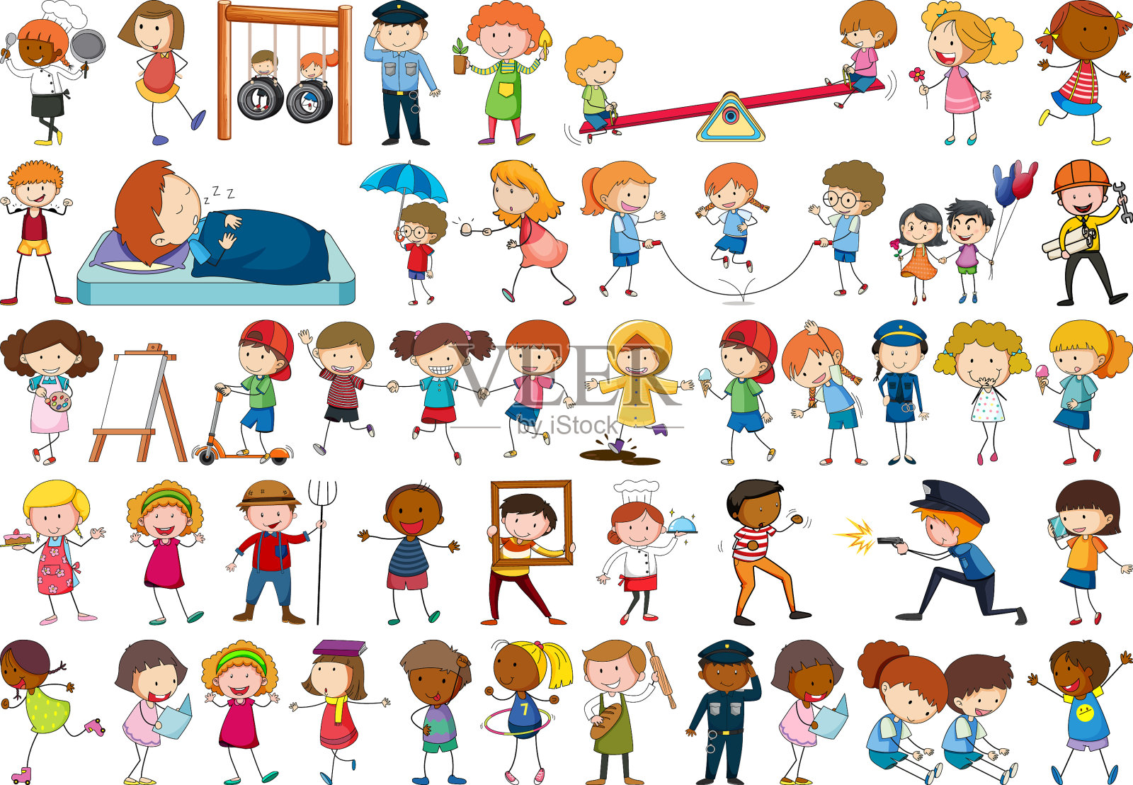 设置不同的人插画图片素材