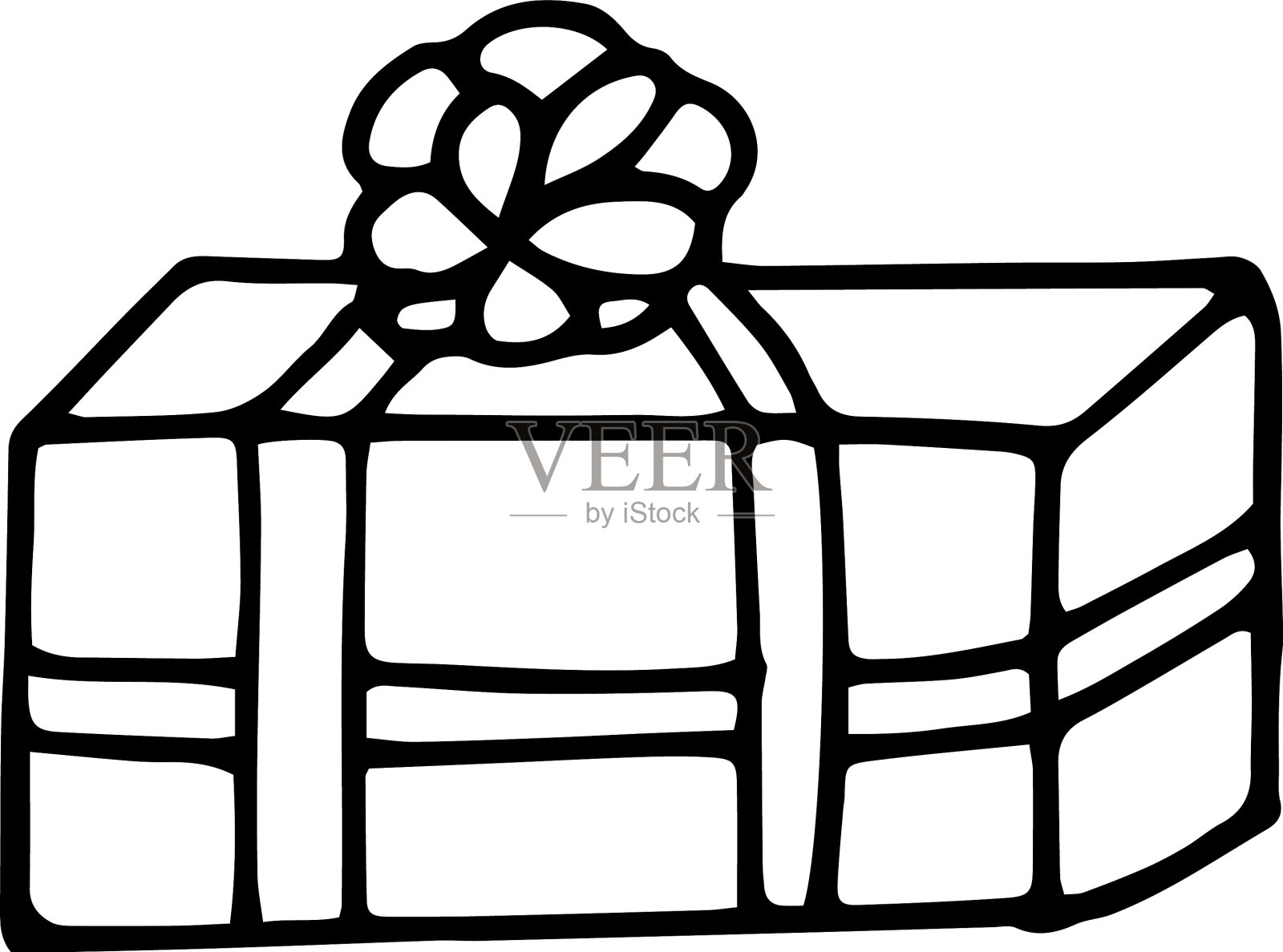 礼品盒装饰与涂鸦为孤立设计元素图片