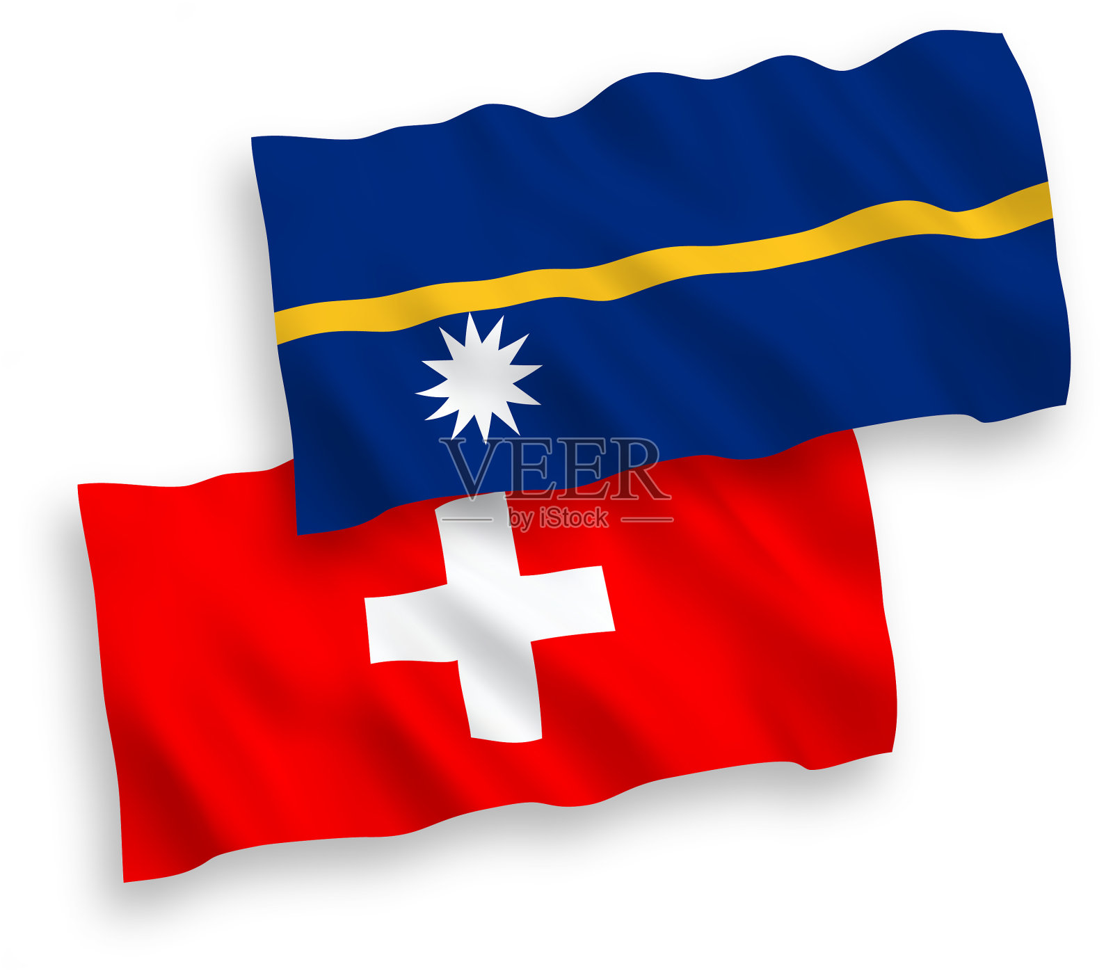 国旗上有瑙鲁共和国和瑞士的国旗设计元素图片