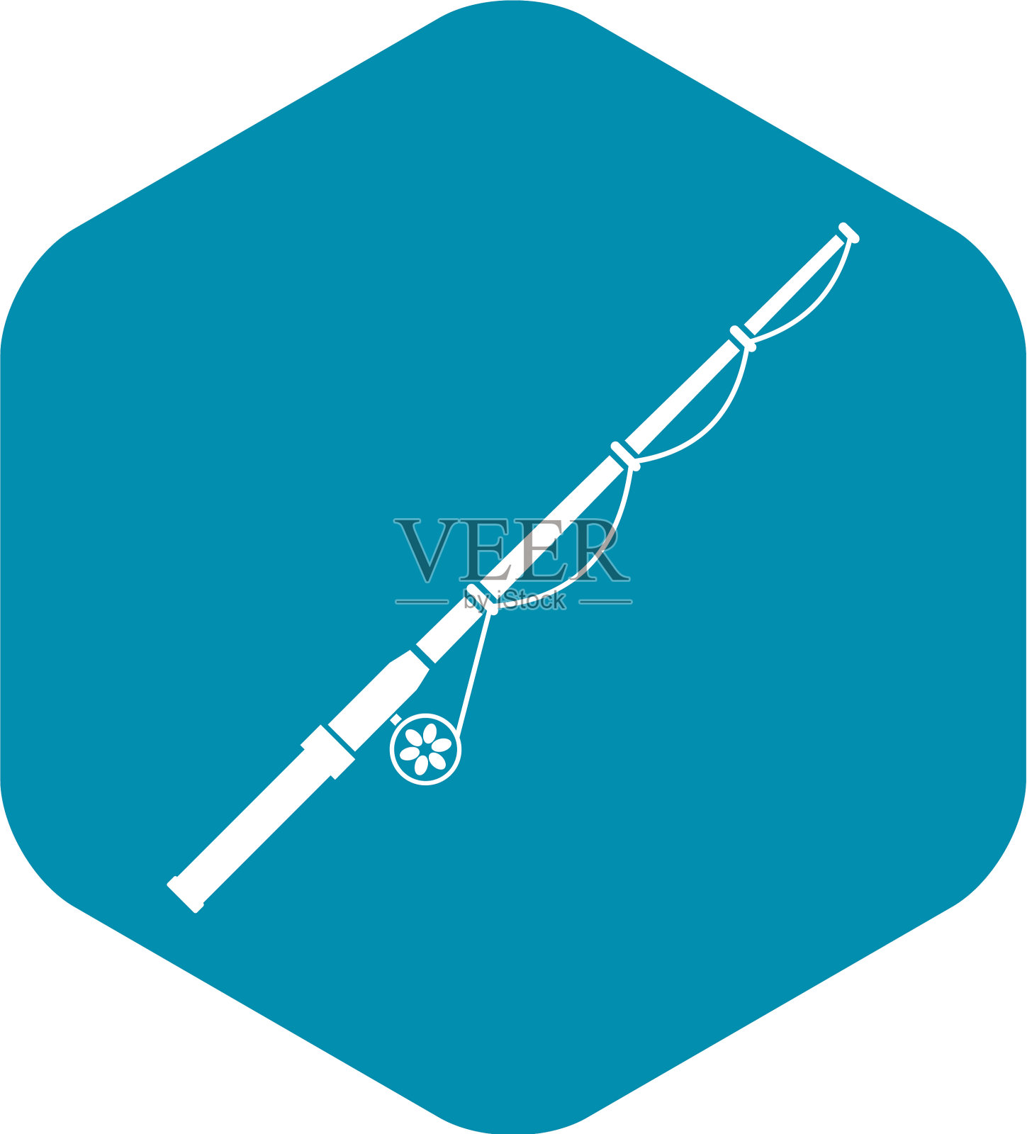 Rod和reel图标风格简单插画图片素材