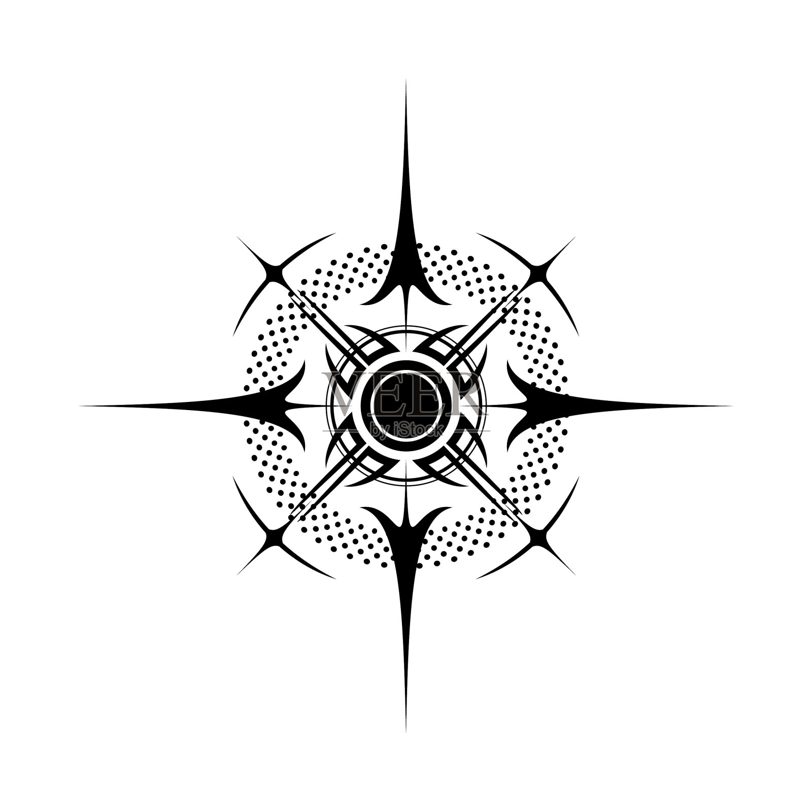 风玫瑰抽象剪影设计元素图片