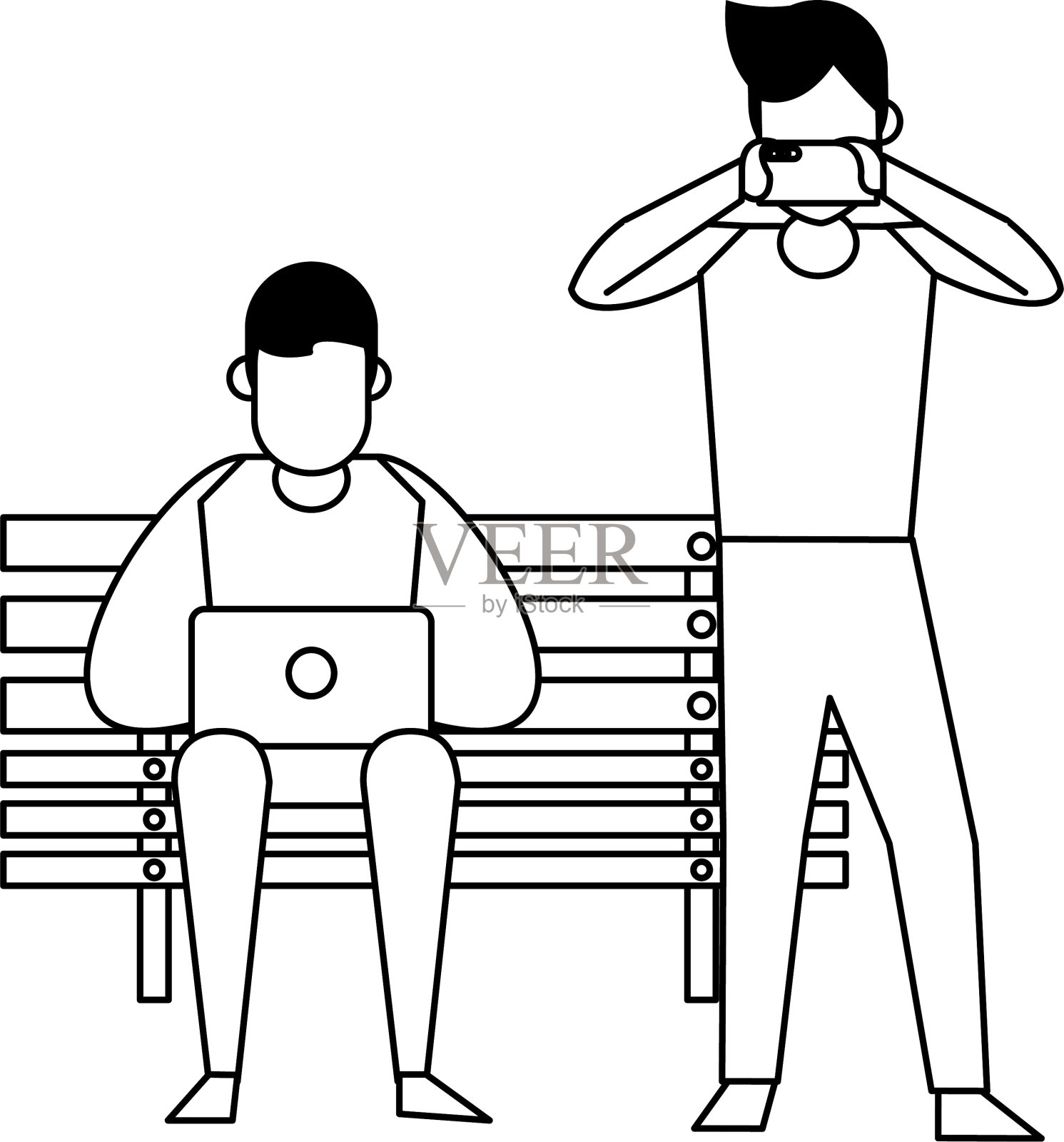 社交媒体网络聊天卡通在黑色和插画图片素材