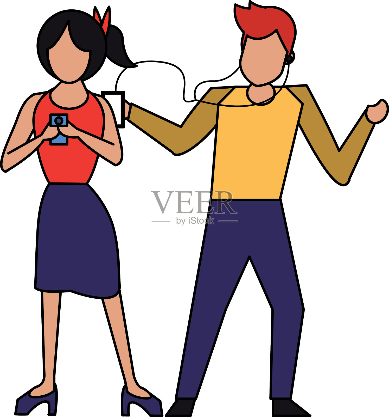 社交媒体网络聊天卡通插画图片素材