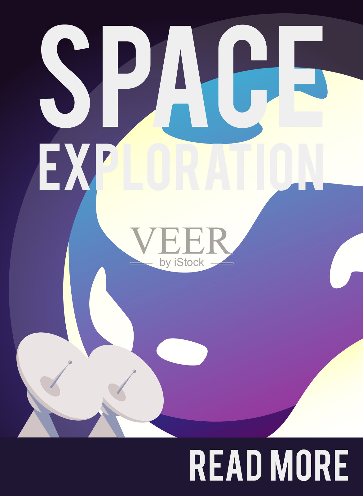 太空探索，科学天文技术，矢量平面插图。插画图片素材