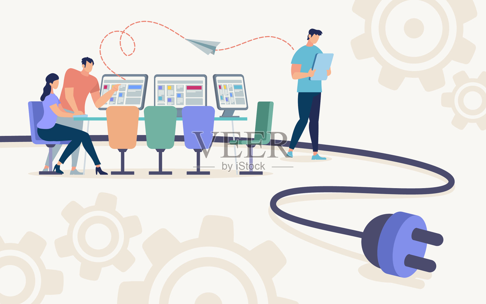 传单无线网络的办公室工作单位设计模板素材