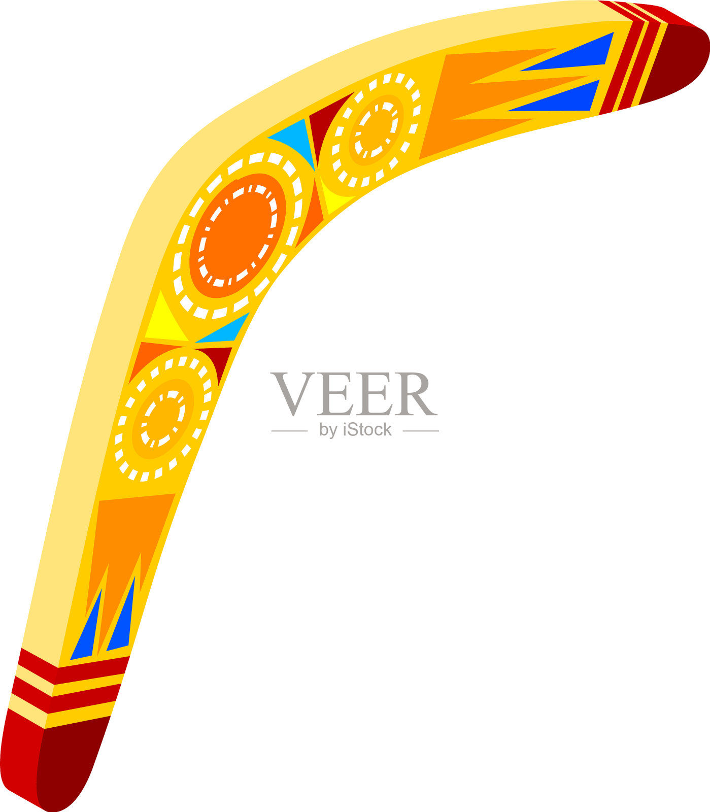 澳大利亚木制回旋镖卡通物体上的一个设计元素图片