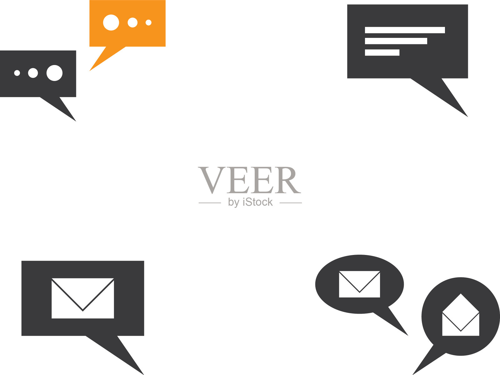 语音气泡图标标志模板插画图片素材