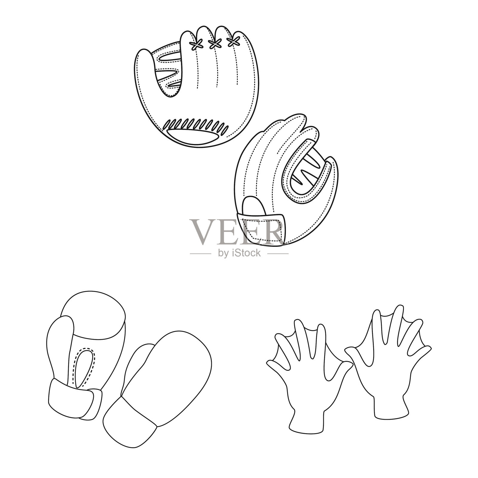 孤立的对象附件和样式符号集图标素材