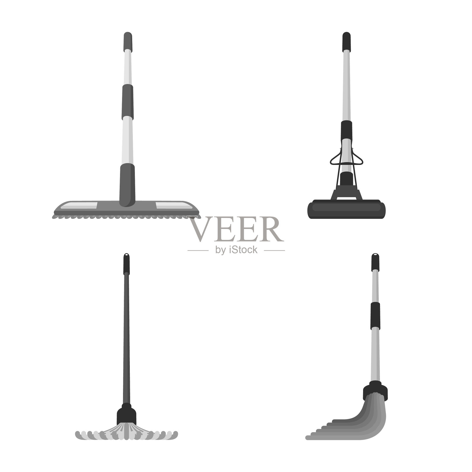 设计工具和拖地符号插画图片素材