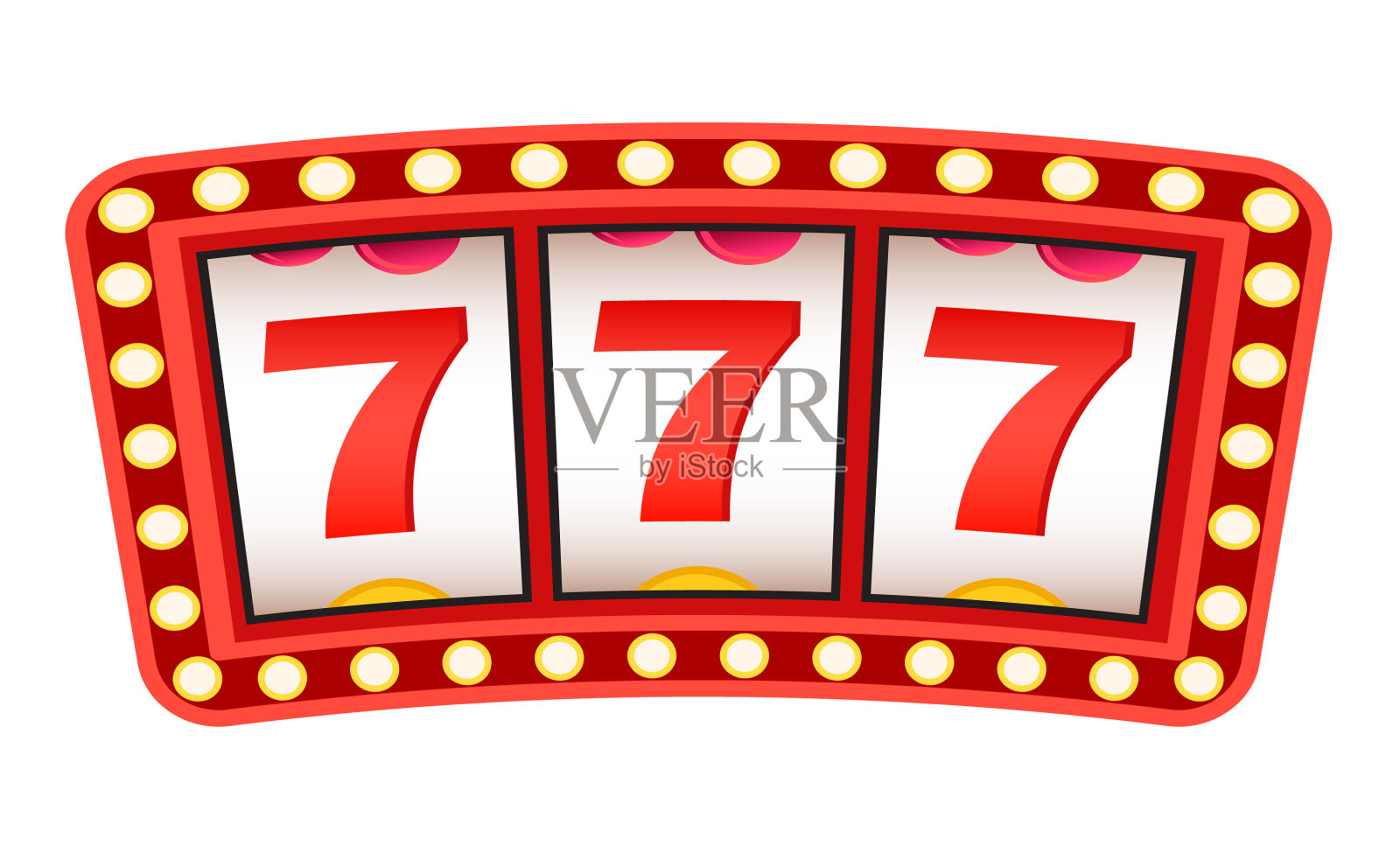 有777三七标志的老虎机设计元素图片