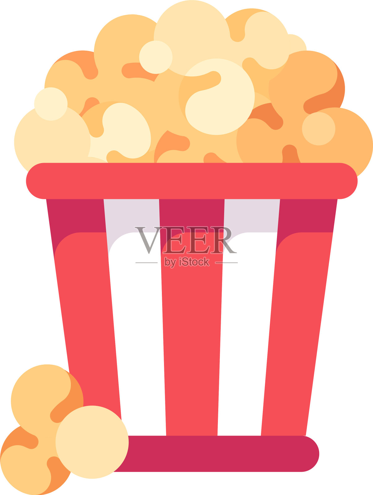 条纹爆米花buck平坦的图标图标素材