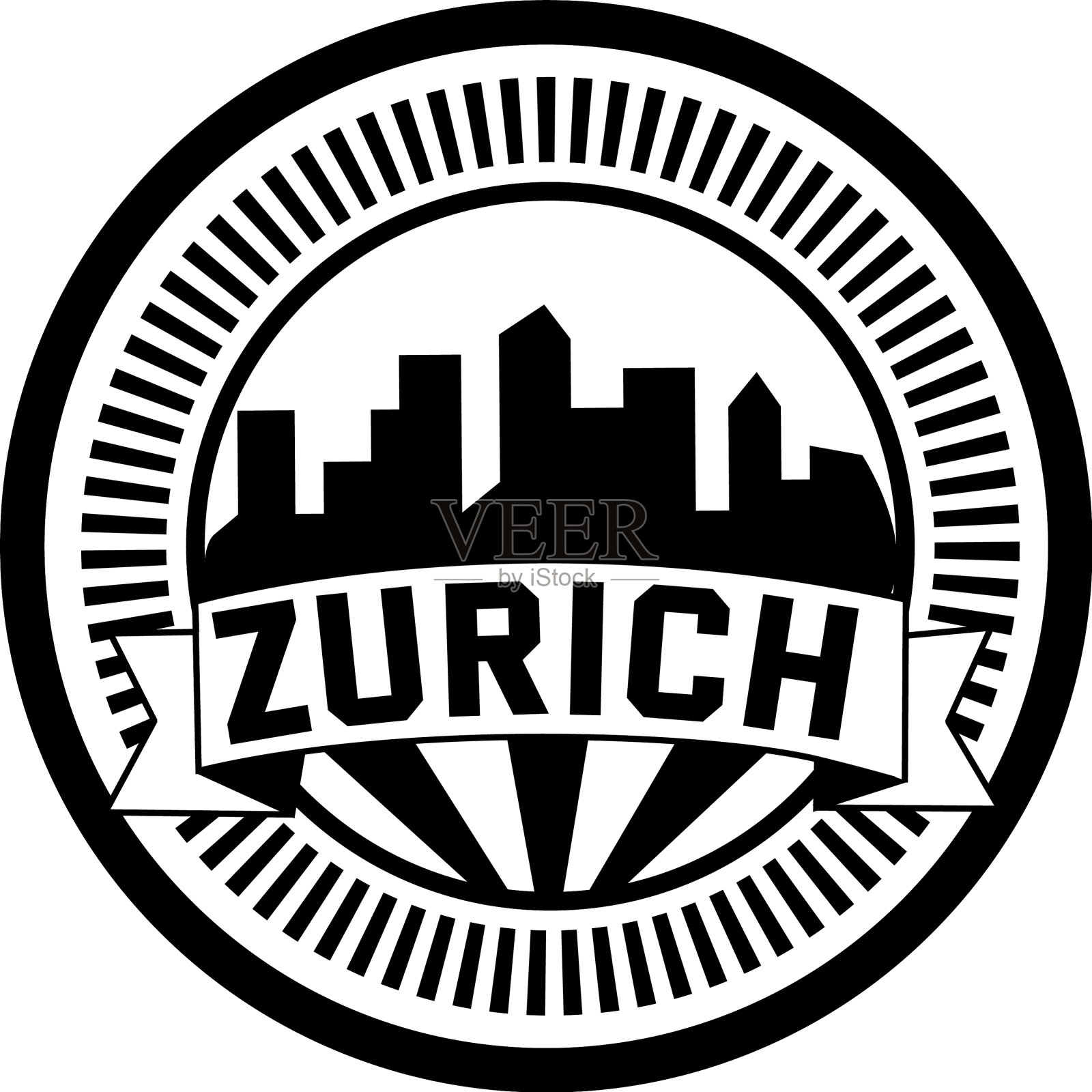 苏黎世邮票，白色背景设计元素图片